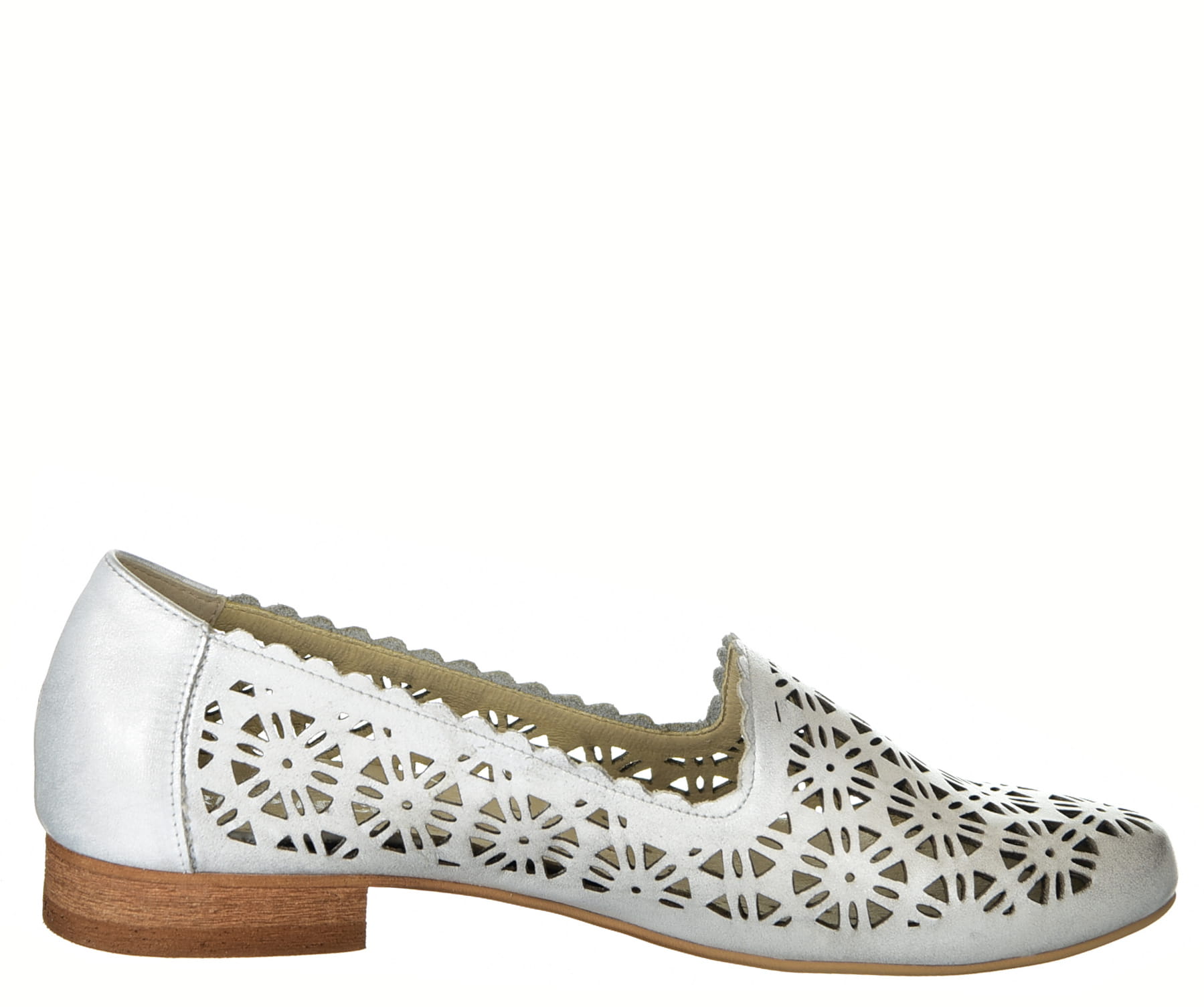 Baleriny lords ażurowe letnie srebro przecierane Laura Piacci 456 - zdjęcie 11