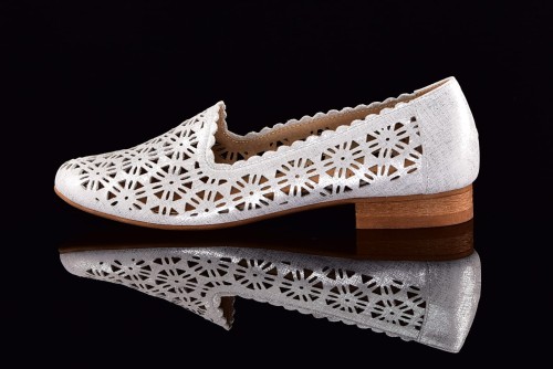 Baleriny lords ażurowe letnie srebro przecierane Laura Piacci 456 - zdjęcie 14