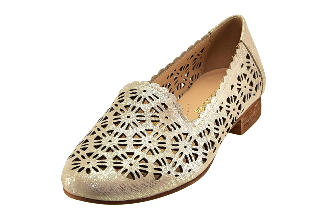 Baleriny Lords Półbuty Ażurowe LAURA PIACCI 456 Fiera złoty - zdjęcie 12