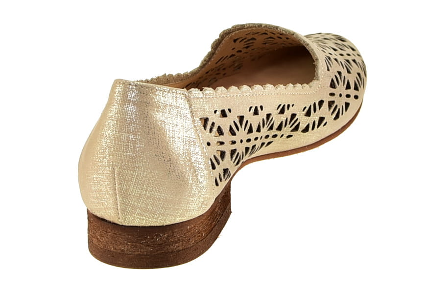 Baleriny Lords Półbuty Ażurowe LAURA PIACCI 456 Fiera złoty - zdjęcie 13