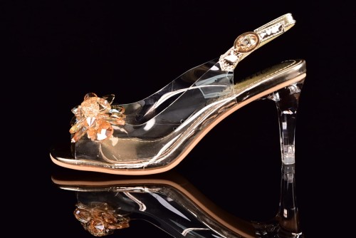 Eleganckie Sandały Silikonowe Na Przezroczystym Obcasie Misstyl Laura Vita 3278-1 Dore/Złoty - zdjęcie 9