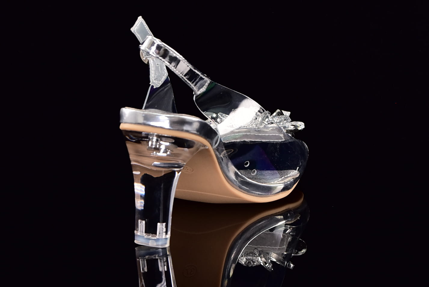 Eleganckie Sandały Silikonowe Na Przezroczystym Obcasie Misstyl Laura Vita 3278-1 Blanc/Srebrny - zdjęcie 4