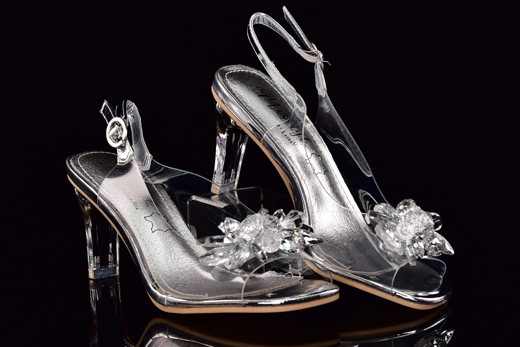 Eleganckie Sandały Silikonowe Na Przezroczystym Obcasie Misstyl Laura Vita 3278-1 Blanc/Srebrny - zdjęcie 8