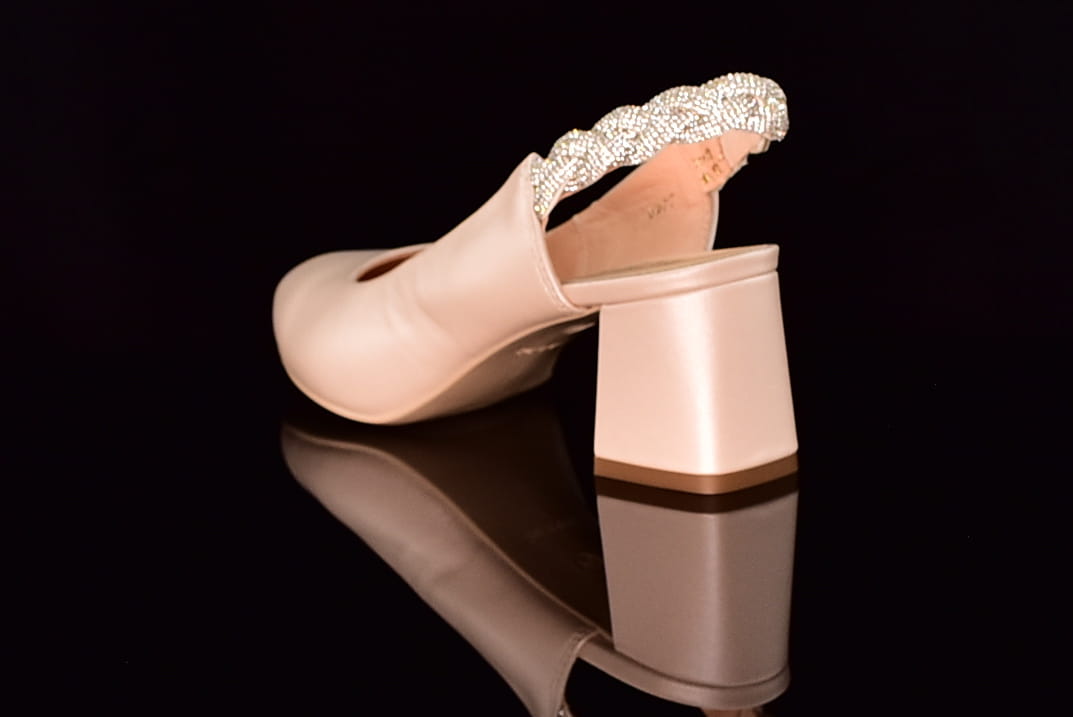 Czółenka Na Niskim Obcasie 6 cm Sala 9977/1459 Beż Perła - zdjęcie 5