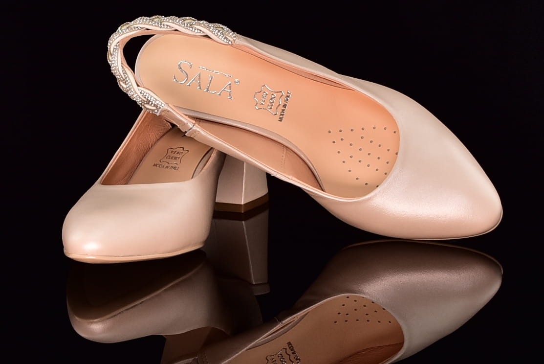 Czółenka Na Niskim Obcasie 6 cm Sala 9977/1459 Beż Perła - zdjęcie 7