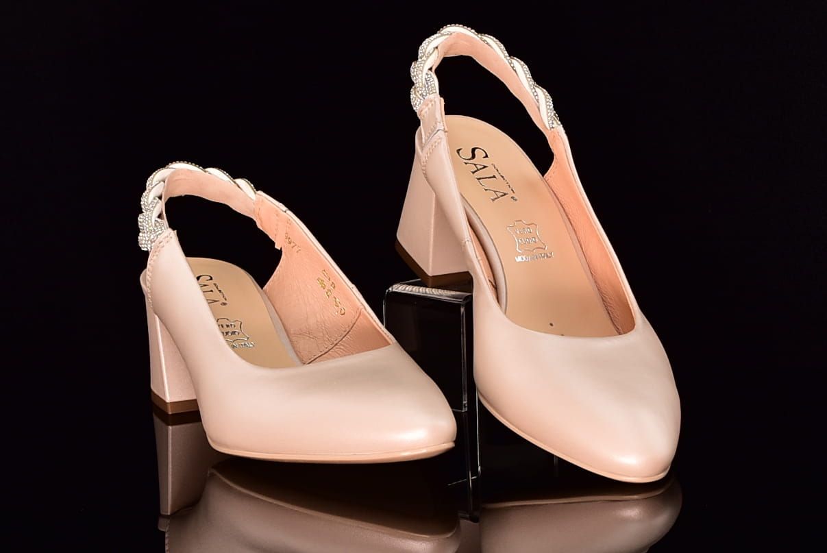 Czółenka Na Niskim Obcasie 6 cm Sala 9977/1459 Beż Perła - zdjęcie 8