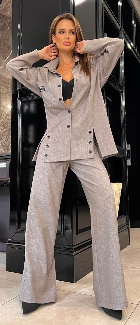 Garnitur Zestaw Sportowa Elegancja NP 3498 Beż - zdjęcie 4