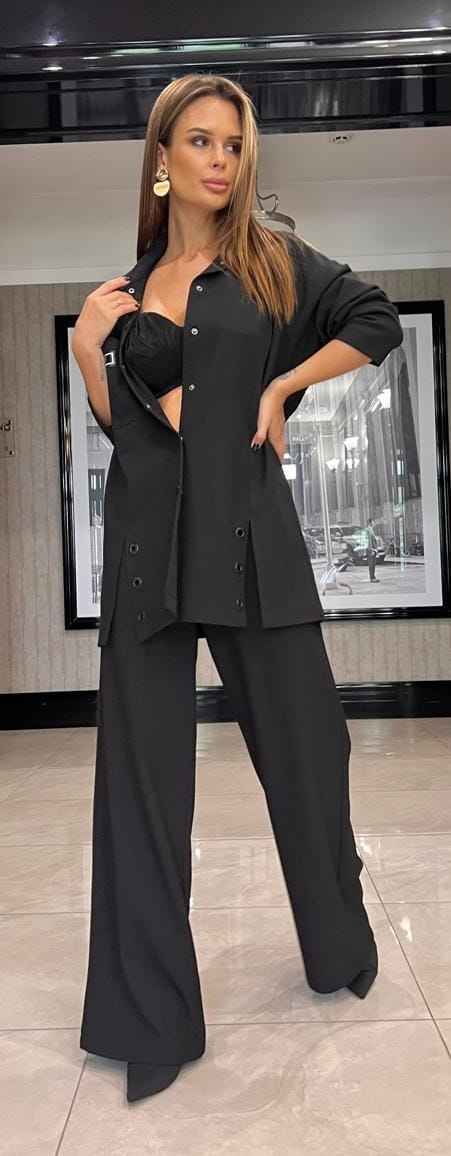 Garnitur Zestaw Sportowa Elegancja NP 3498 Czarny - zdjęcie 4