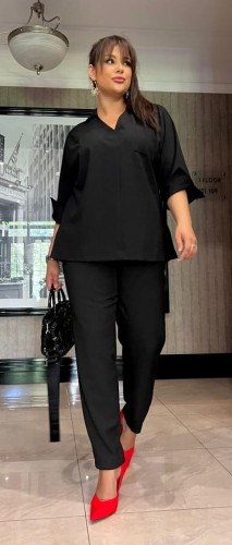 Elegancki Komplet Dla Większych Pań NP 3493 Czarny - zdjęcie 6