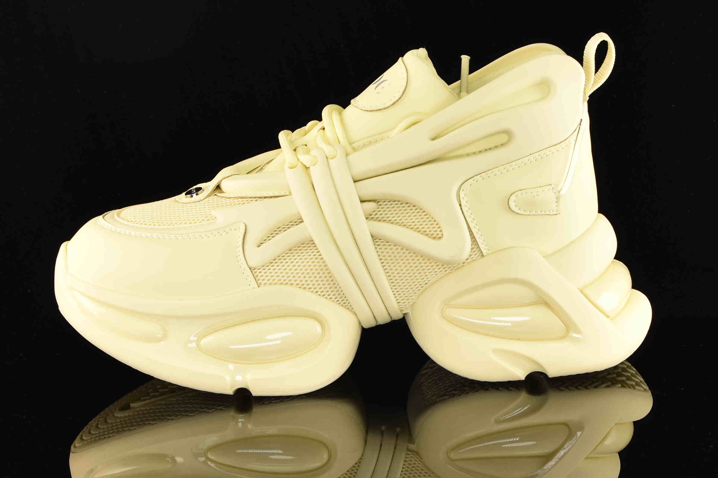 Awangardowe Sneakersy Gruba Podeszwa GOE RR2N4058-Yellow waniliowy żółty - zdjęcie 1