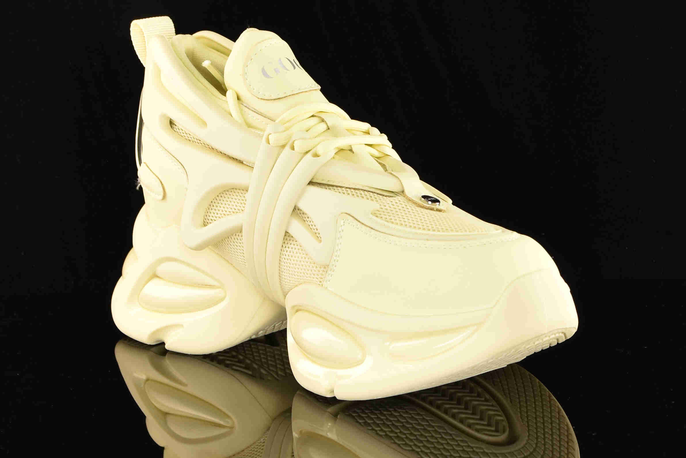 Awangardowe Sneakersy Gruba Podeszwa GOE RR2N4058-Yellow waniliowy żółty - zdjęcie 3