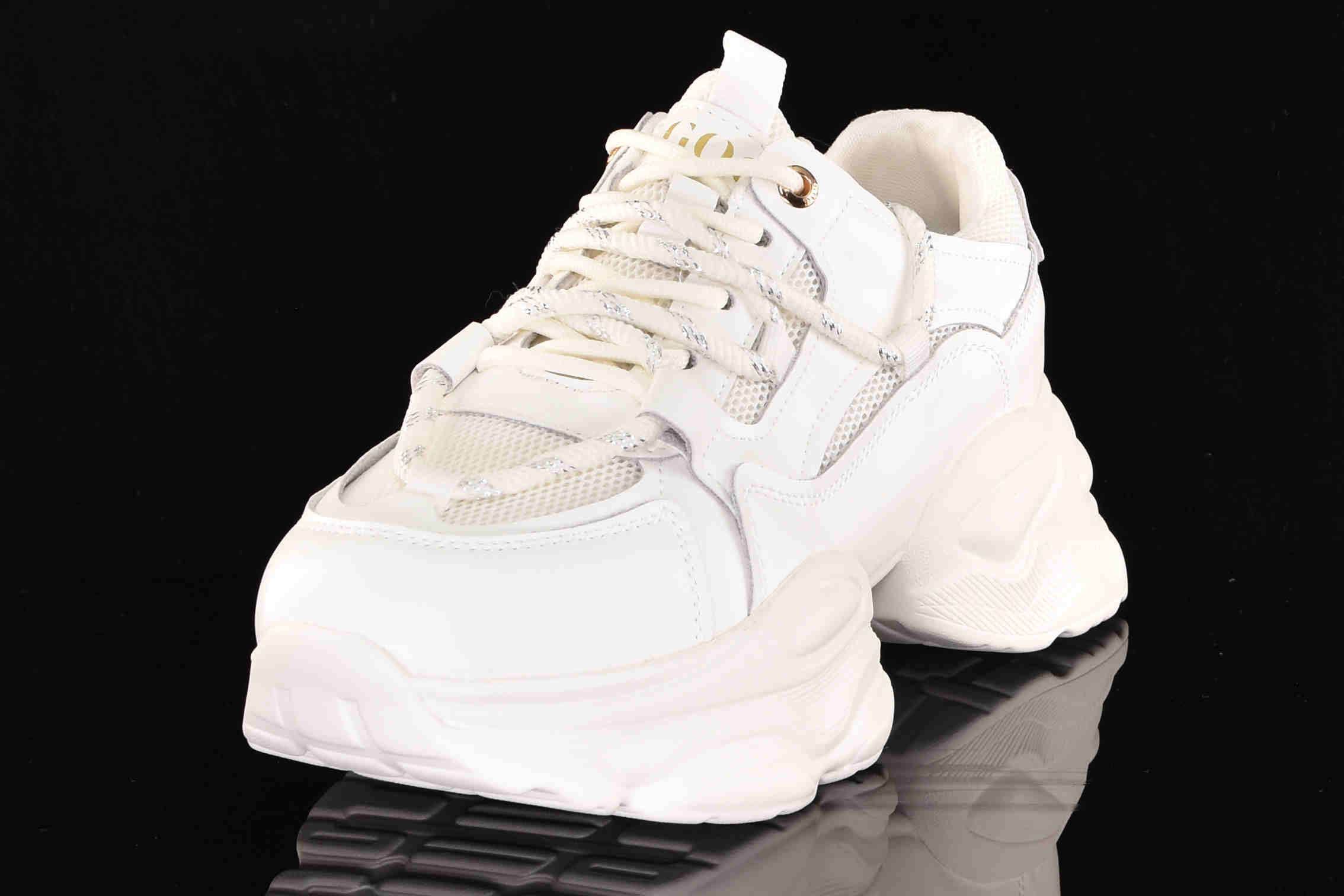 Awangardowe Śnieżno Białe Sneakersy Gruba Podeszwa GOE RR2N4061-White/Biały - zdjęcie 2