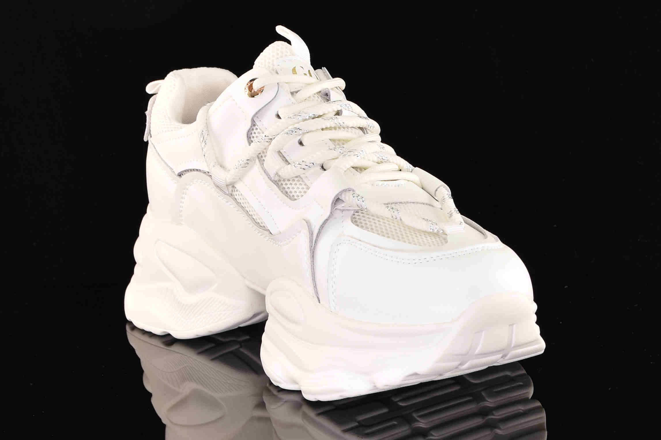 Awangardowe Śnieżno Białe Sneakersy Gruba Podeszwa GOE RR2N4061-White/Biały - zdjęcie 3