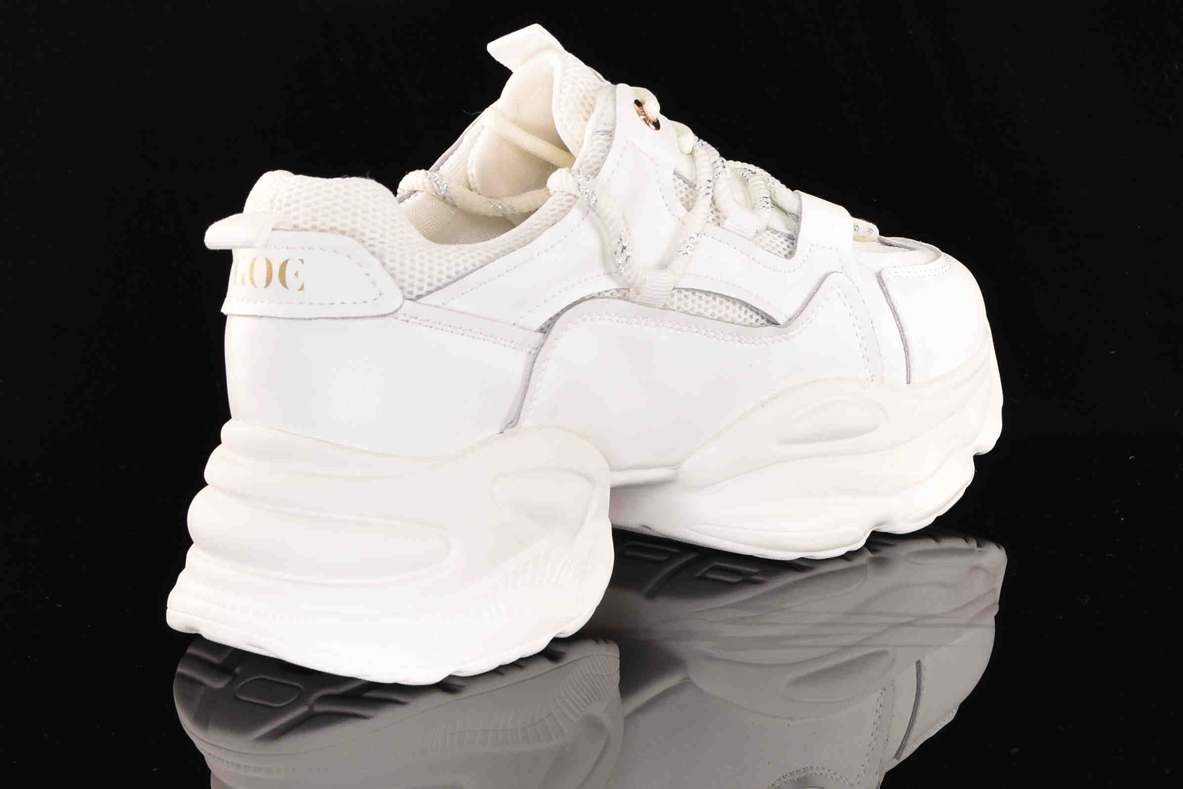 Awangardowe Śnieżno Białe Sneakersy Gruba Podeszwa GOE RR2N4061-White/Biały - zdjęcie 4