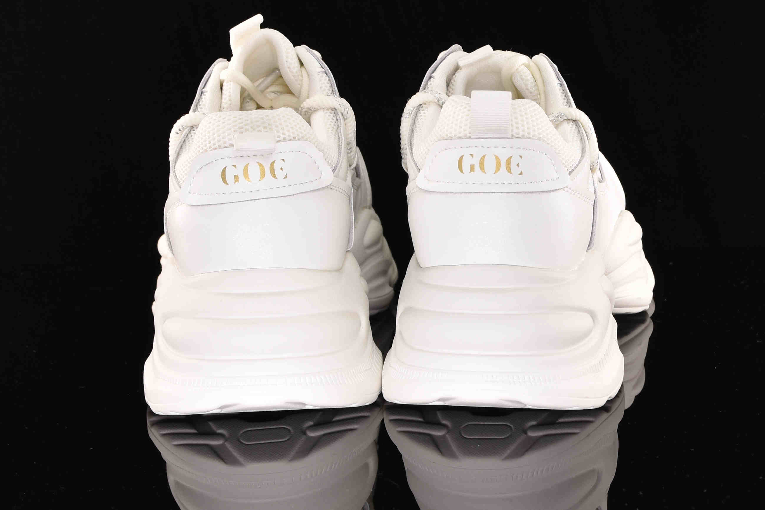Awangardowe Śnieżno Białe Sneakersy Gruba Podeszwa GOE RR2N4061-White/Biały - zdjęcie 5
