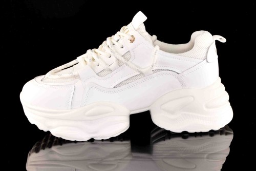 Awangardowe Śnieżno Białe Sneakersy Gruba Podeszwa GOE RR2N4061-White/Biały - zdjęcie 9