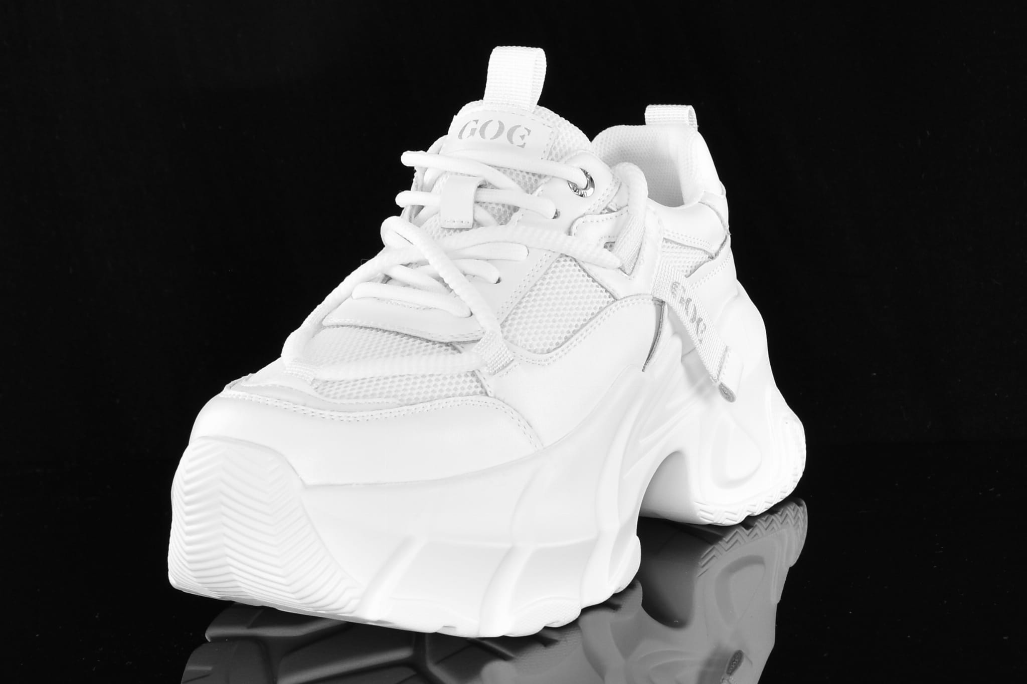 Awangardowe Sneakersy Skóra Gruba Podeszwa GOE RR2N4054 White/Biały - zdjęcie 2