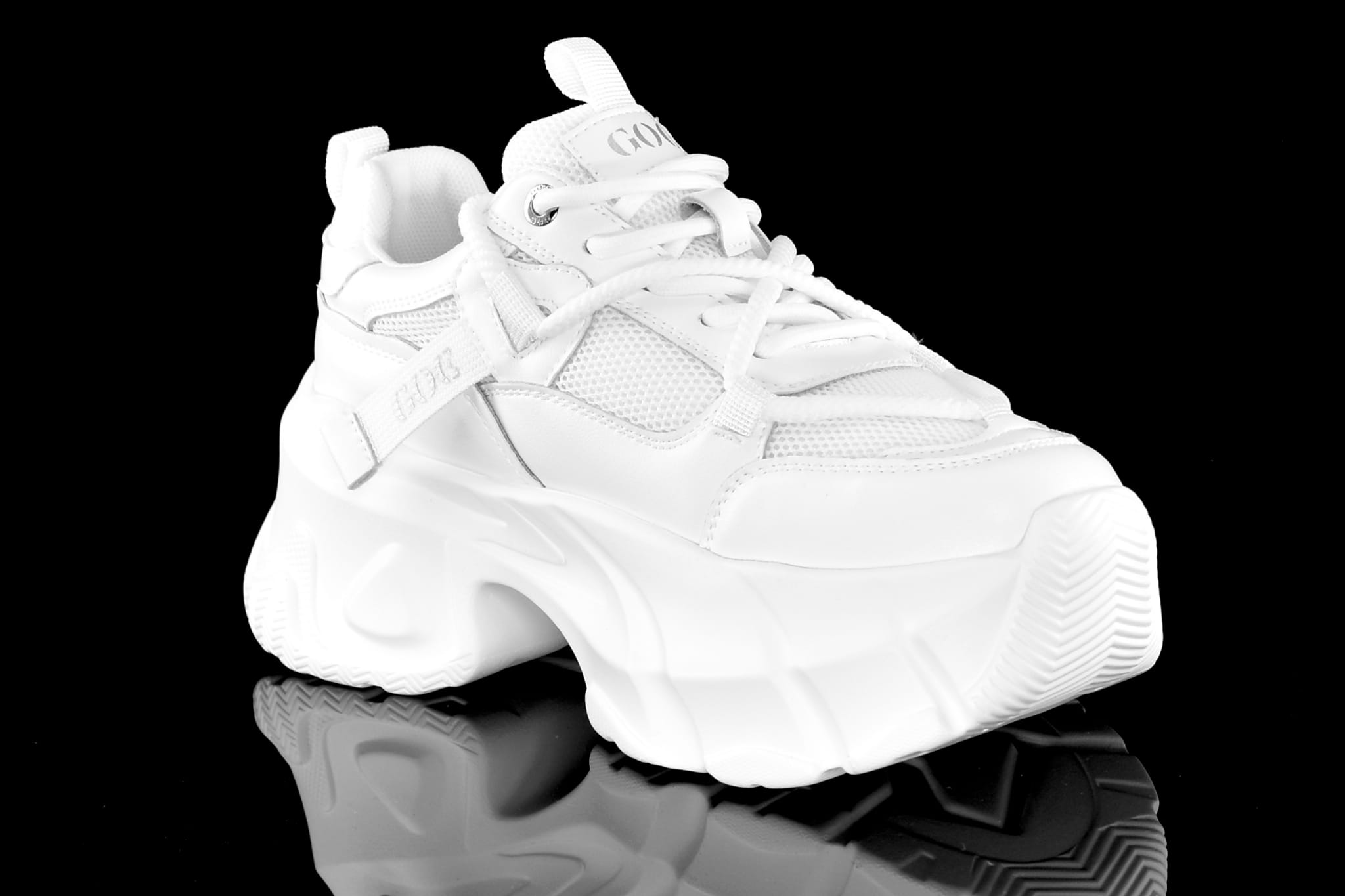 Awangardowe Sneakersy Skóra Gruba Podeszwa GOE RR2N4054 White/Biały - zdjęcie 3