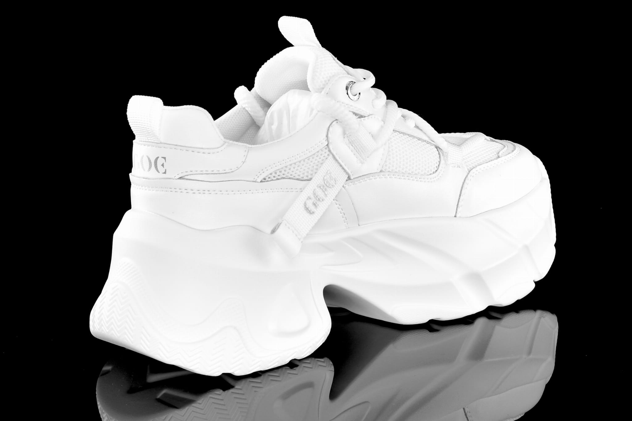 Awangardowe Sneakersy Skóra Gruba Podeszwa GOE RR2N4054 White/Biały - zdjęcie 4