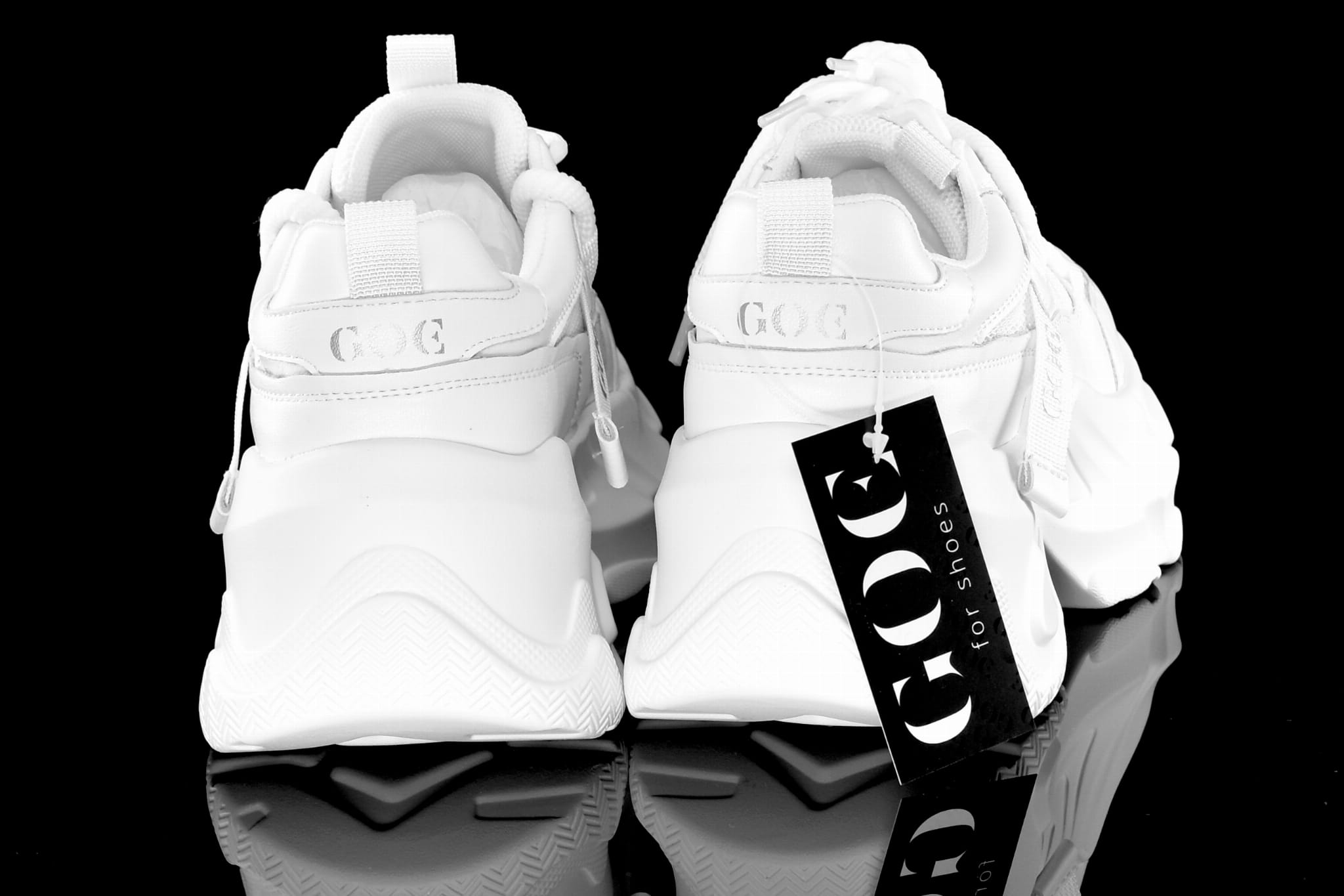 Awangardowe Sneakersy Skóra Gruba Podeszwa GOE RR2N4054 White/Biały - zdjęcie 5