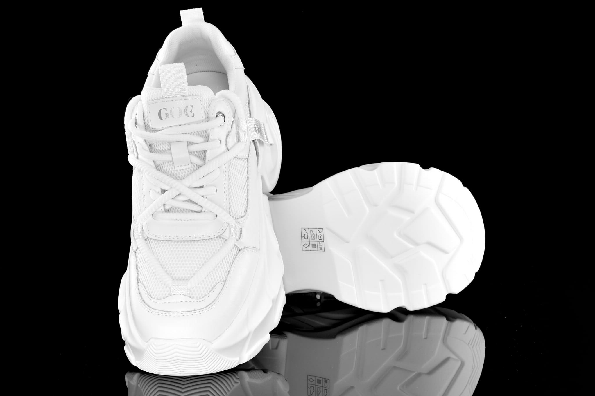 Awangardowe Sneakersy Skóra Gruba Podeszwa GOE RR2N4054 White/Biały - zdjęcie 6