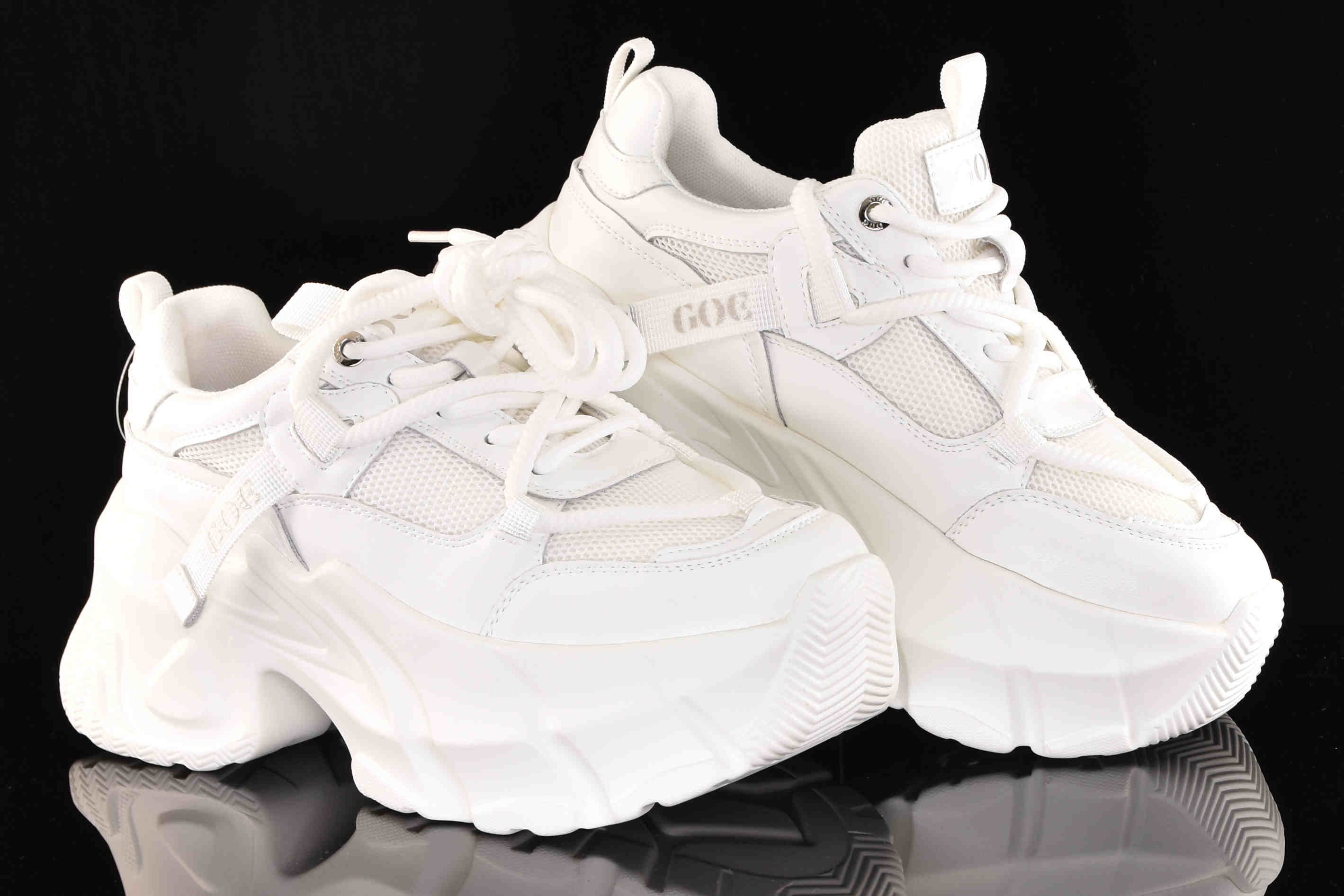 Awangardowe Sneakersy Skóra Gruba Podeszwa GOE RR2N4054 White/Biały - zdjęcie 8