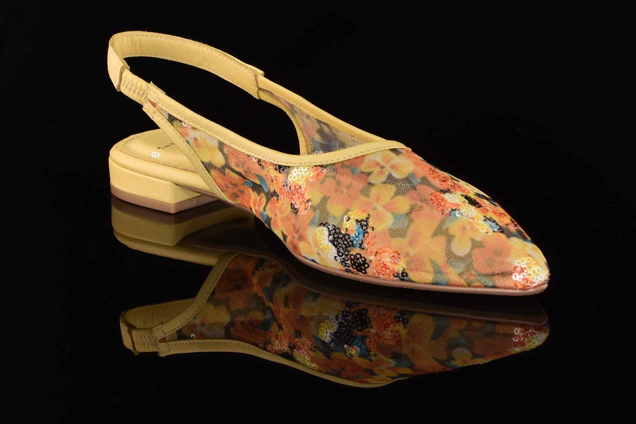 Kolorowe Letnie Sandałki z Siatki BOMBONELLA P581 1787/T-06 Żółte Kwiaty - zdjęcie 3