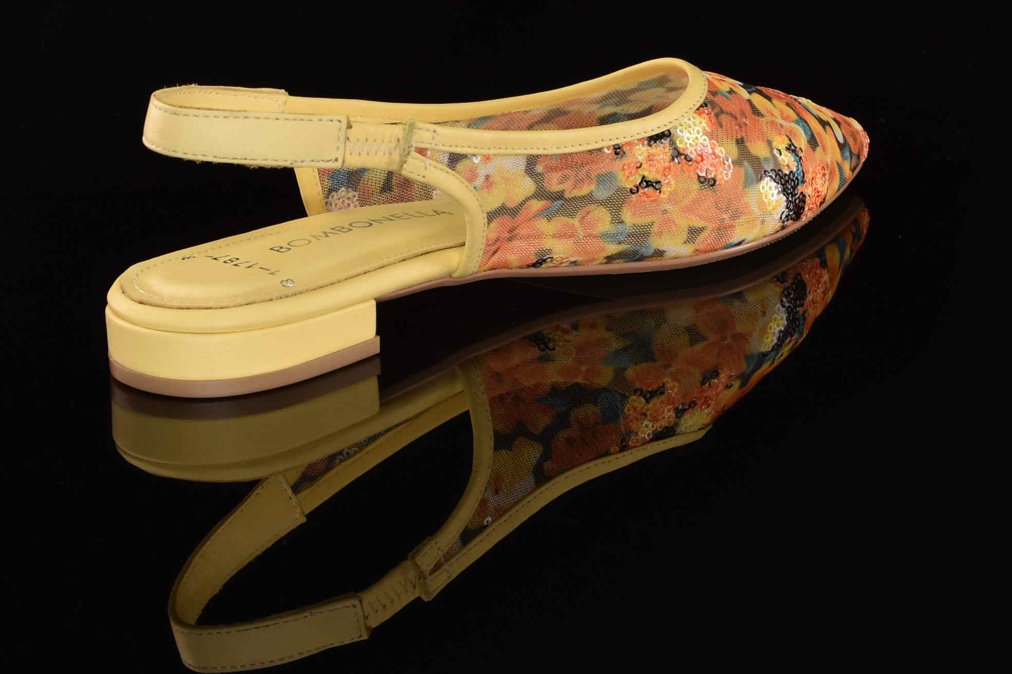 Kolorowe Letnie Sandałki z Siatki BOMBONELLA P581 1787/T-06 Żółte Kwiaty - zdjęcie 4