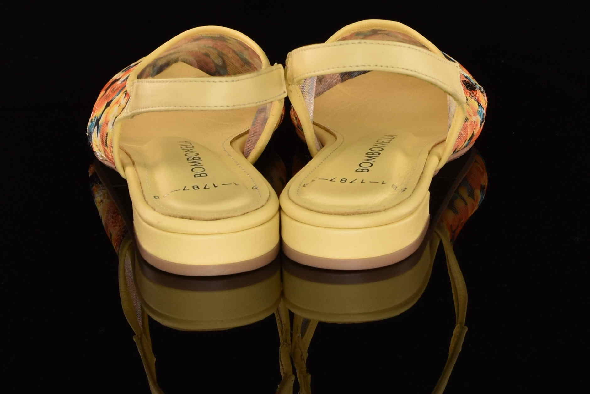 Kolorowe Letnie Sandałki z Siatki BOMBONELLA P581 1787/T-06 Żółte Kwiaty - zdjęcie 5