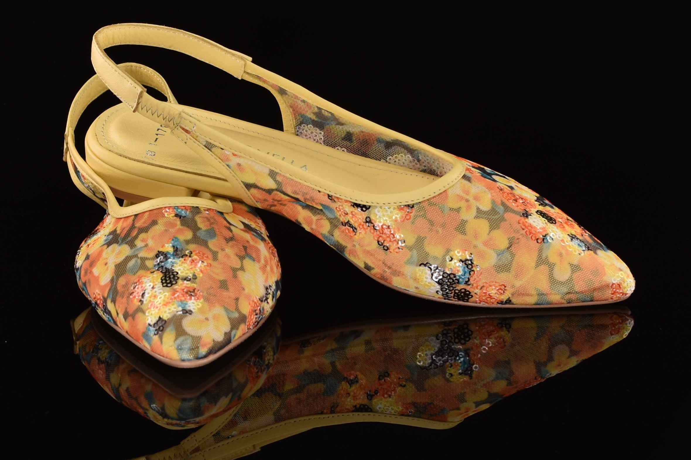 Kolorowe Letnie Sandałki z Siatki BOMBONELLA P581 1787/T-06 Żółte Kwiaty - zdjęcie 6