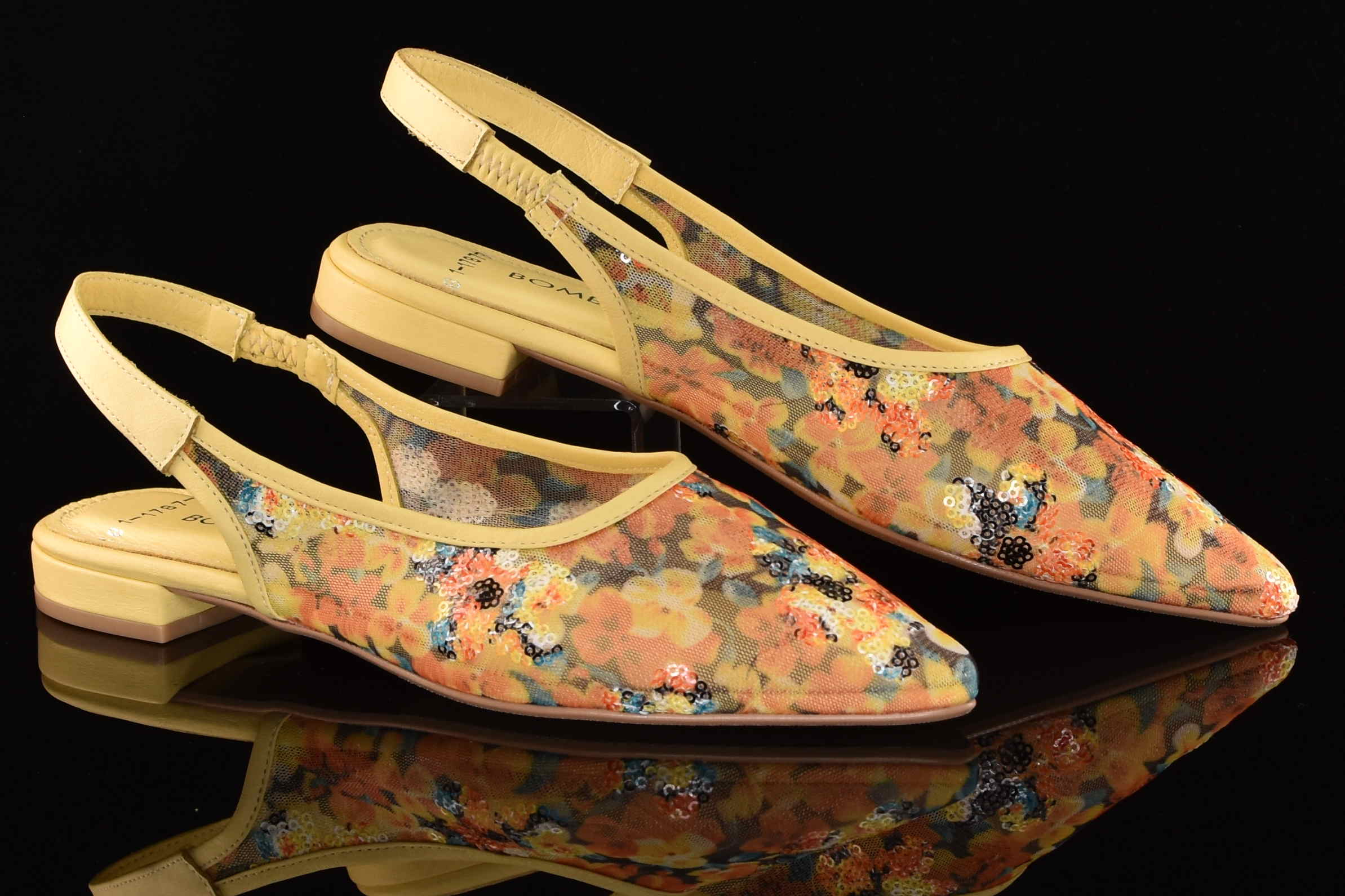 Kolorowe Letnie Sandałki z Siatki BOMBONELLA P581 1787/T-06 Żółte Kwiaty - zdjęcie 7
