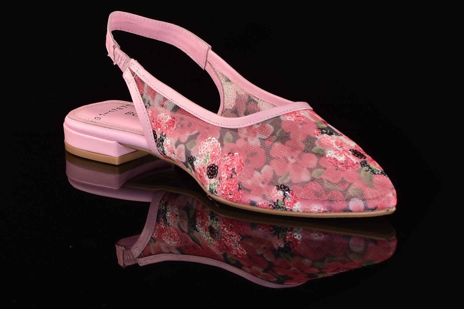 Kolorowe Letnie Sandałki z Siatki BOMBONELLA P581 1787/T-05 Różowe Kwiaty - zdjęcie 3
