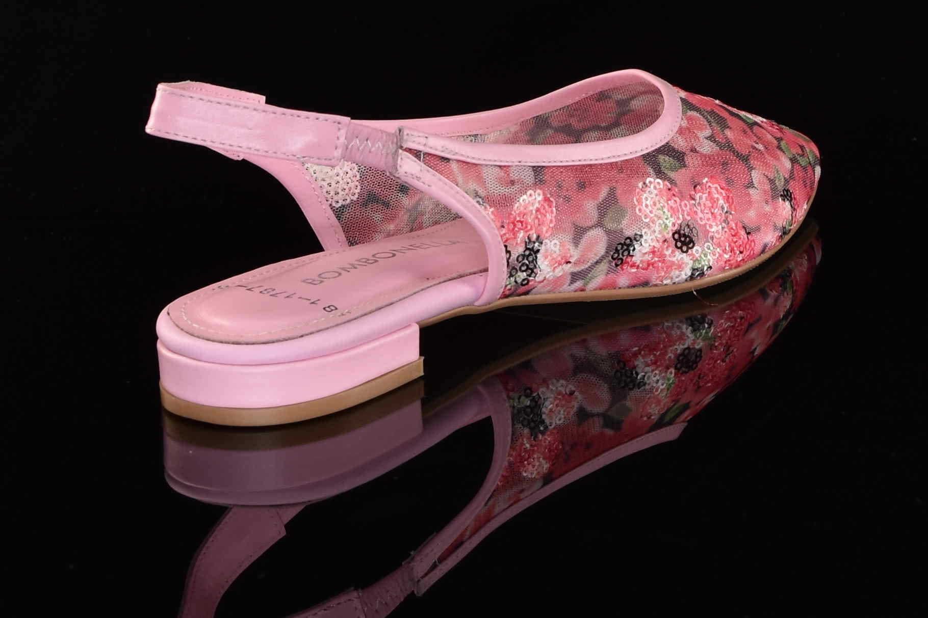 Kolorowe Letnie Sandałki z Siatki BOMBONELLA P581 1787/T-05 Różowe Kwiaty - zdjęcie 4