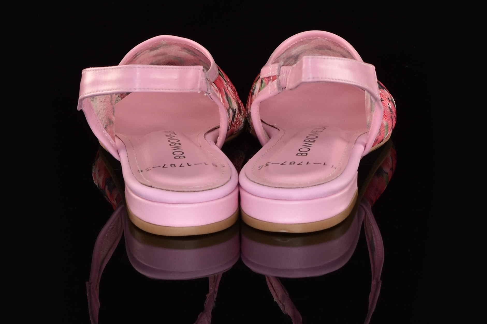 Kolorowe Letnie Sandałki z Siatki BOMBONELLA P581 1787/T-05 Różowe Kwiaty - zdjęcie 5