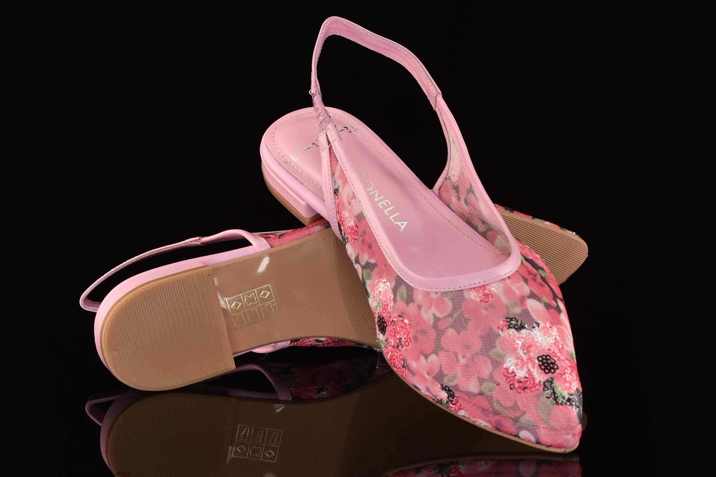 Kolorowe Letnie Sandałki z Siatki BOMBONELLA P581 1787/T-05 Różowe Kwiaty - zdjęcie 6