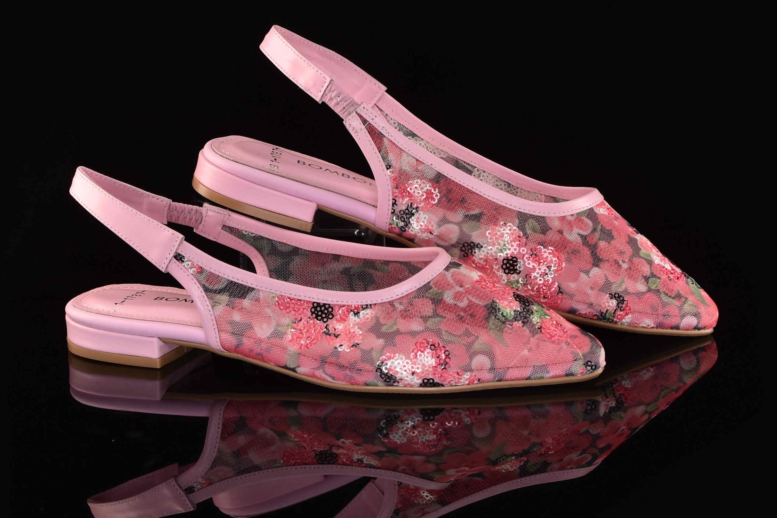 Kolorowe Letnie Sandałki z Siatki BOMBONELLA P581 1787/T-05 Różowe Kwiaty - zdjęcie 7