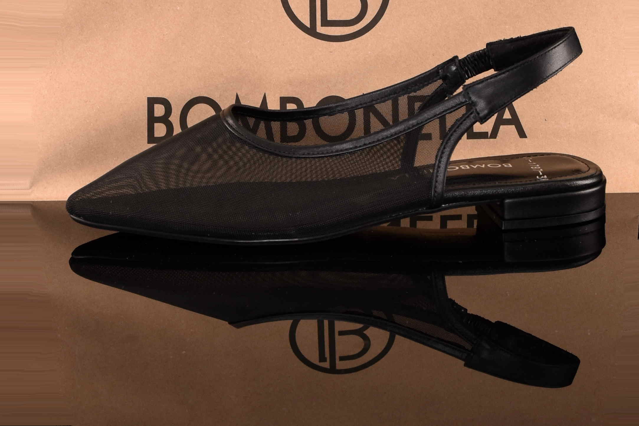 Kobiece i Eleganckie Sandaki z Siateczki BOMBONELLA P581 1787/251 Czarny - zdjęcie 1