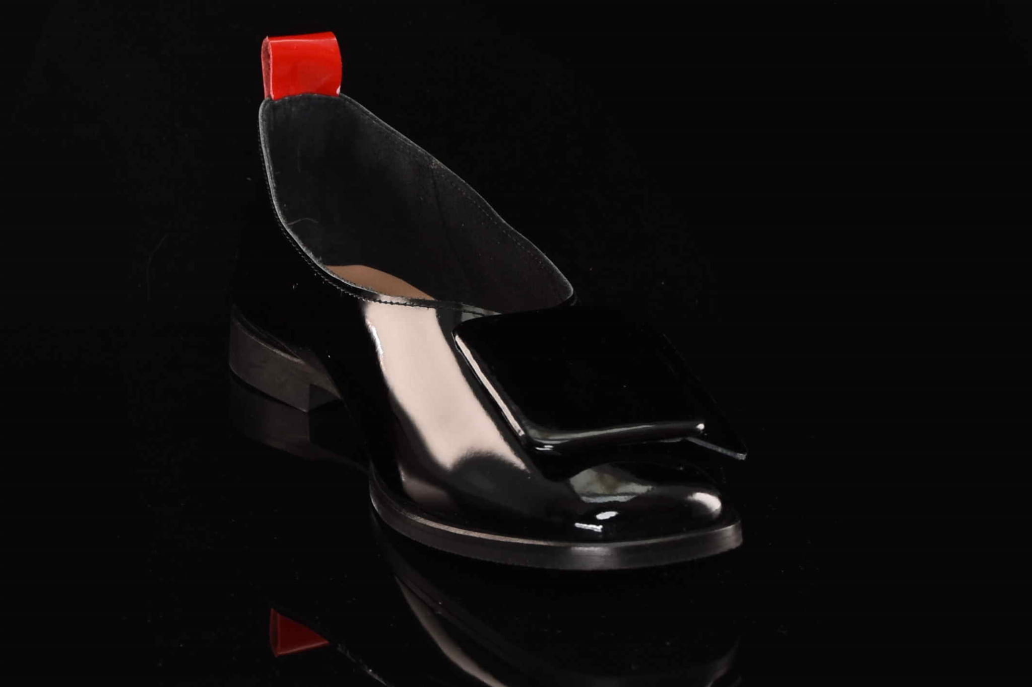 Eleganckie Skórzane Lakierowane Baleriny BOMBONELLA 385 1976/81-120 Czarny - zdjęcie 3