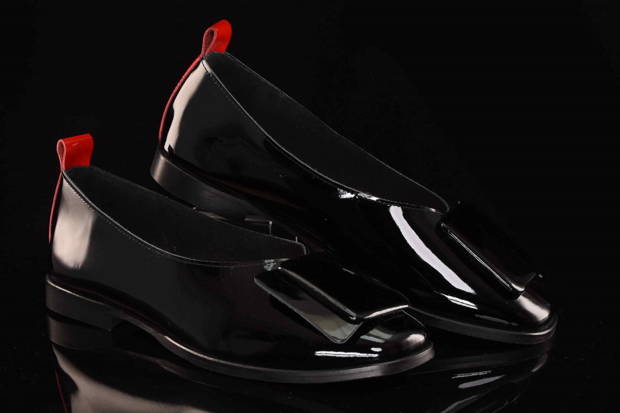 Eleganckie Skórzane Lakierowane Baleriny BOMBONELLA 385 1976/81-120 Czarny - zdjęcie 8