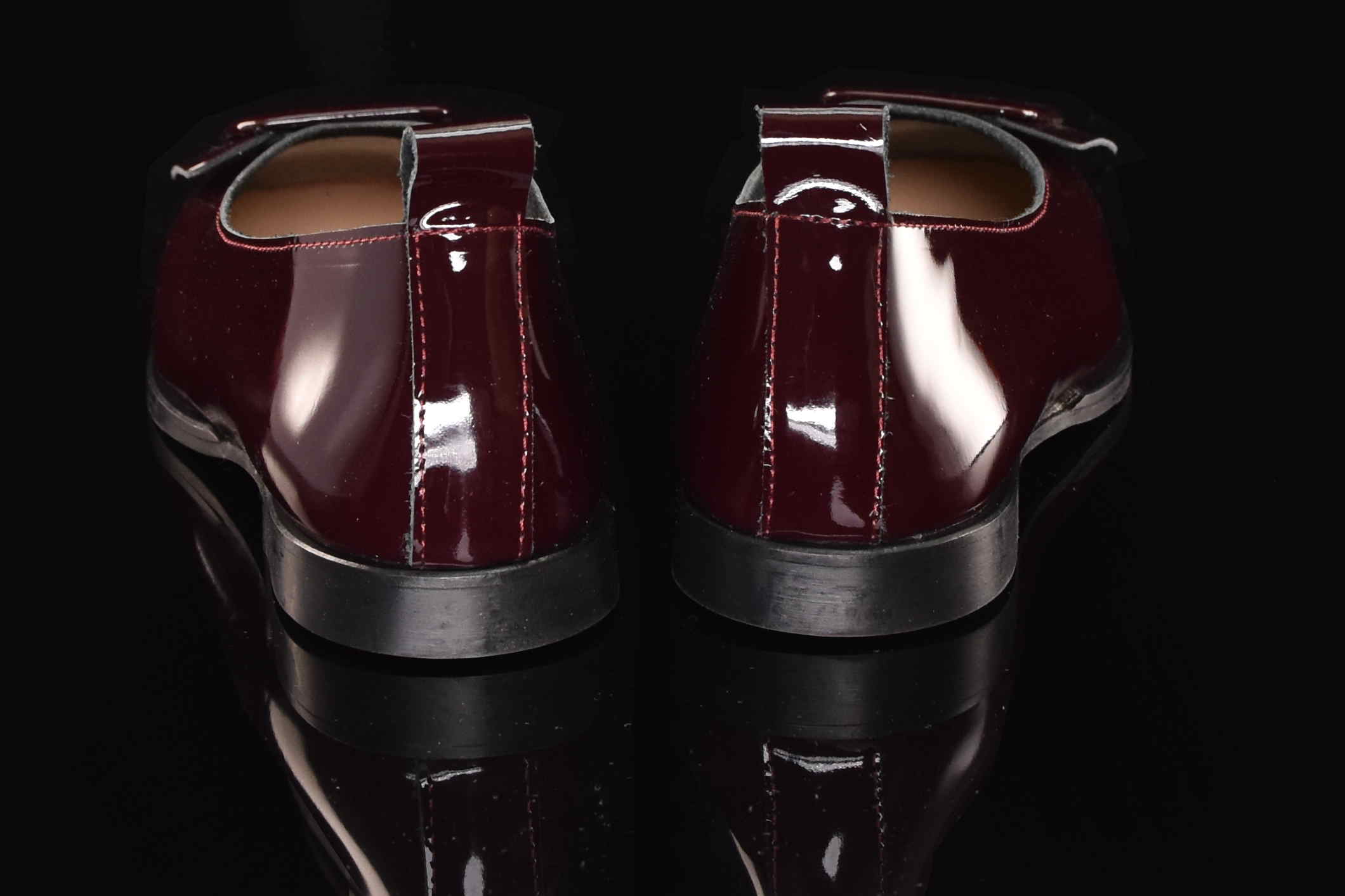 Eleganckie Skórzane Lakierowane Baleriny BOMBONELLA 385 1976/33-7 Bordo - zdjęcie 5