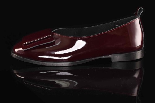 Eleganckie Skórzane Lakierowane Baleriny BOMBONELLA 385 1976/33-7 Bordo - zdjęcie 9