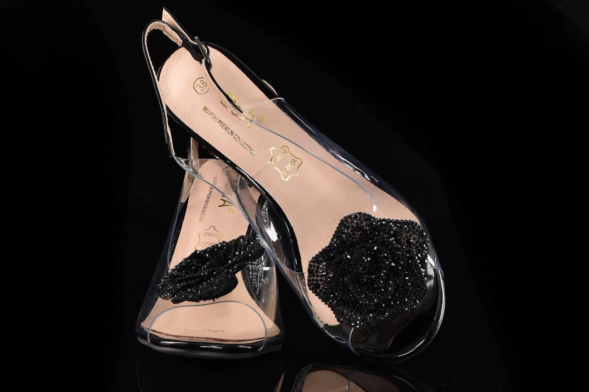 Glamour Silikonowe Sandałki "Żelki” na Zdobionym Obcasie Blask i Komfort Klasy Premium D&A Barski MR51-702 BLACK/Czarny - zdjęcie 7