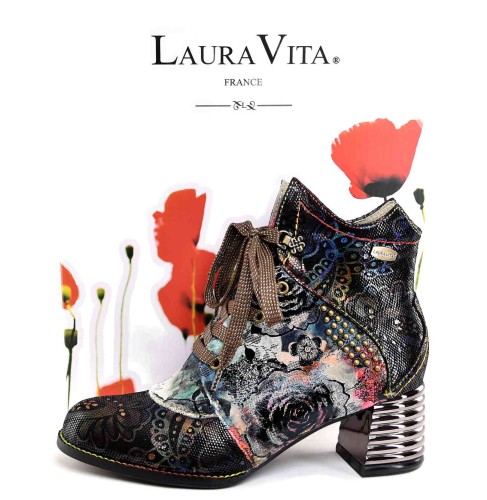 Botki Trzewiki z Naturalnej Skóry Artystyczny Design i Komfort LAURA VITA 0007474 IGCINOO 04 VIOLET/Fiolet/Multikolor - zdjęcie 7
