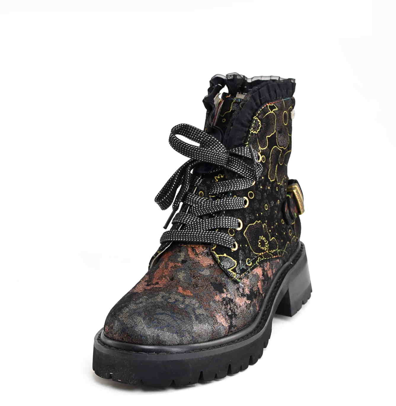 Artystyczne Skórzane Damskie Trzewiki Traperki LAURA VITA 0007211 KOULEO 47 NOIR/Czarny - zdjęcie 2