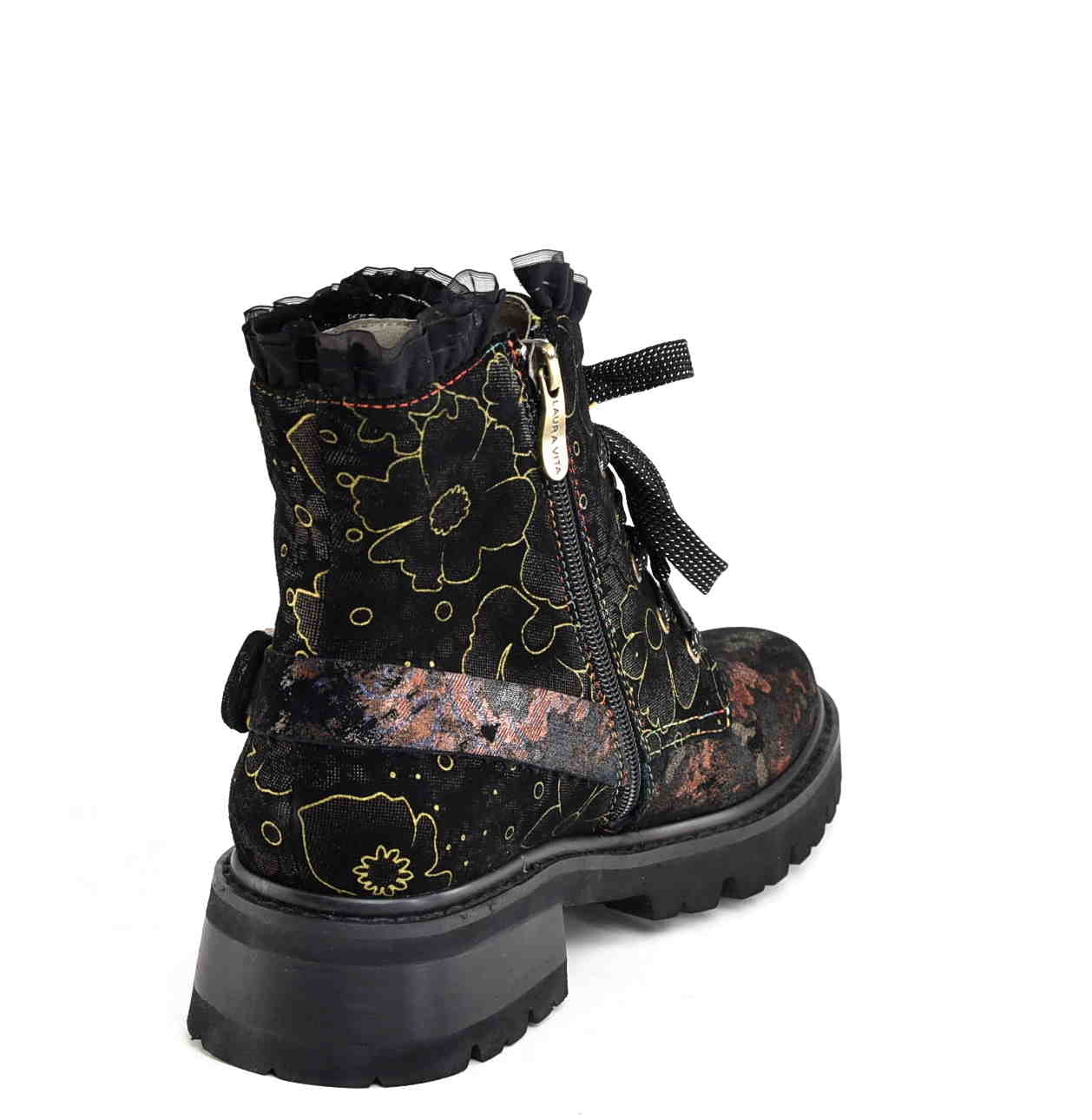 Artystyczne Skórzane Damskie Trzewiki Traperki LAURA VITA 0007211 KOULEO 47 NOIR/Czarny - zdjęcie 4