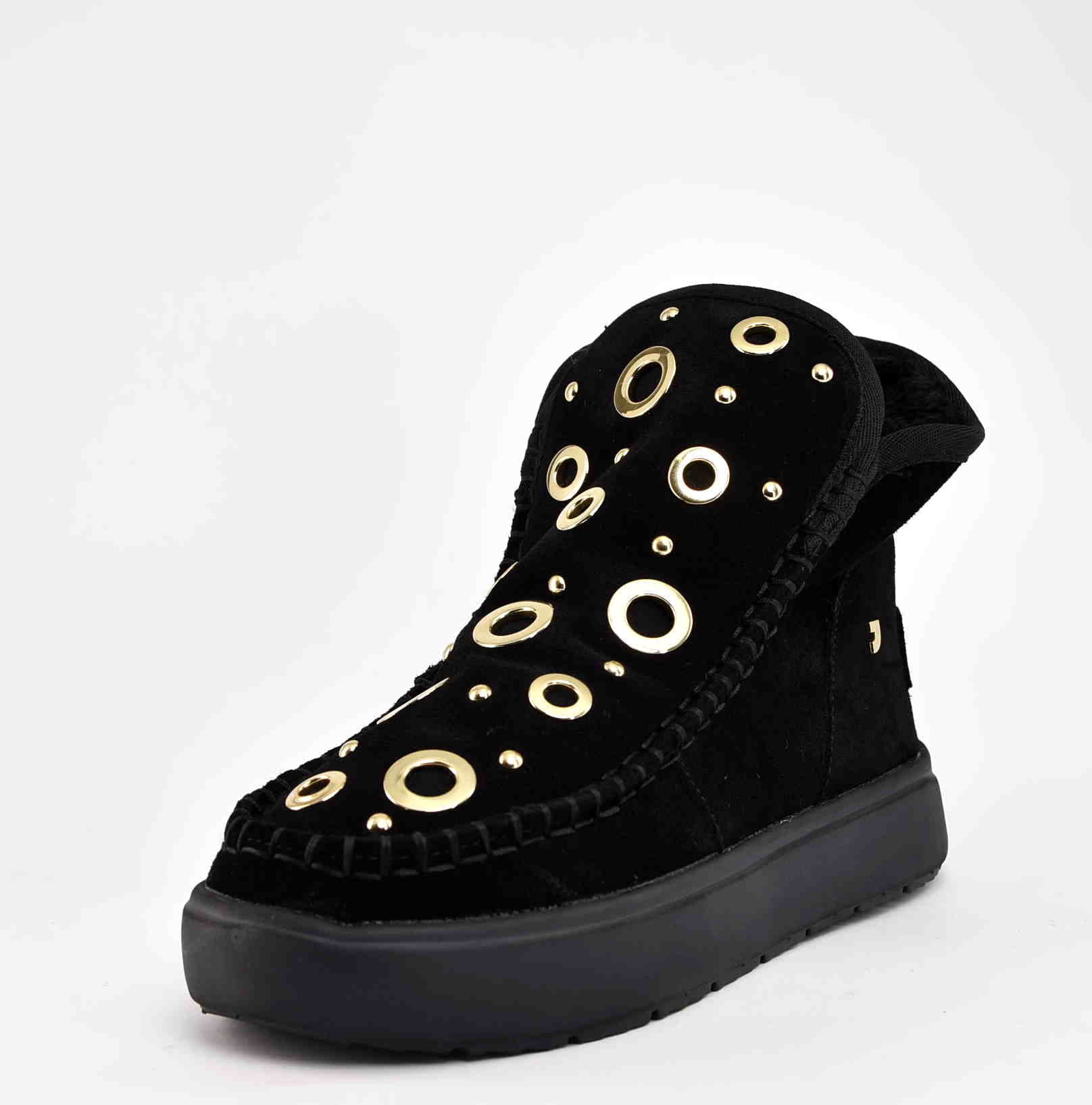 Botki Damskie Śniegowce Naturalny Zamsz GIOSEPPO 76060 UTIKA BLACK/Czarny - zdjęcie 2