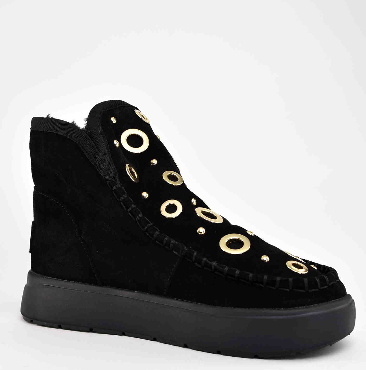 Botki Damskie Śniegowce Naturalny Zamsz GIOSEPPO 76060 UTIKA BLACK/Czarny - zdjęcie 3