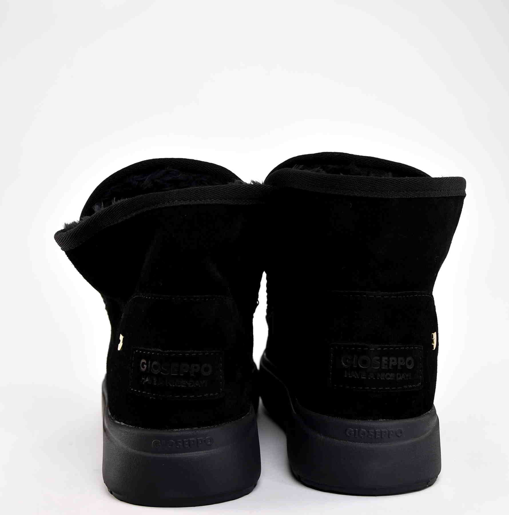 Botki Damskie Śniegowce Naturalny Zamsz GIOSEPPO 76060 UTIKA BLACK/Czarny - zdjęcie 5