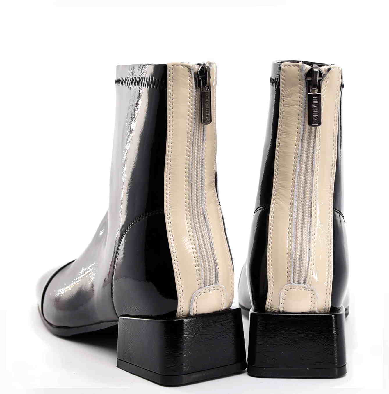 Botki z Naturalnej Skóry Lakierowanej Elegancja i Wygoda w Nowoczesnym Wydaniu LORETTA VITALE W5328A BLACK/Czarny - zdjęcie 4