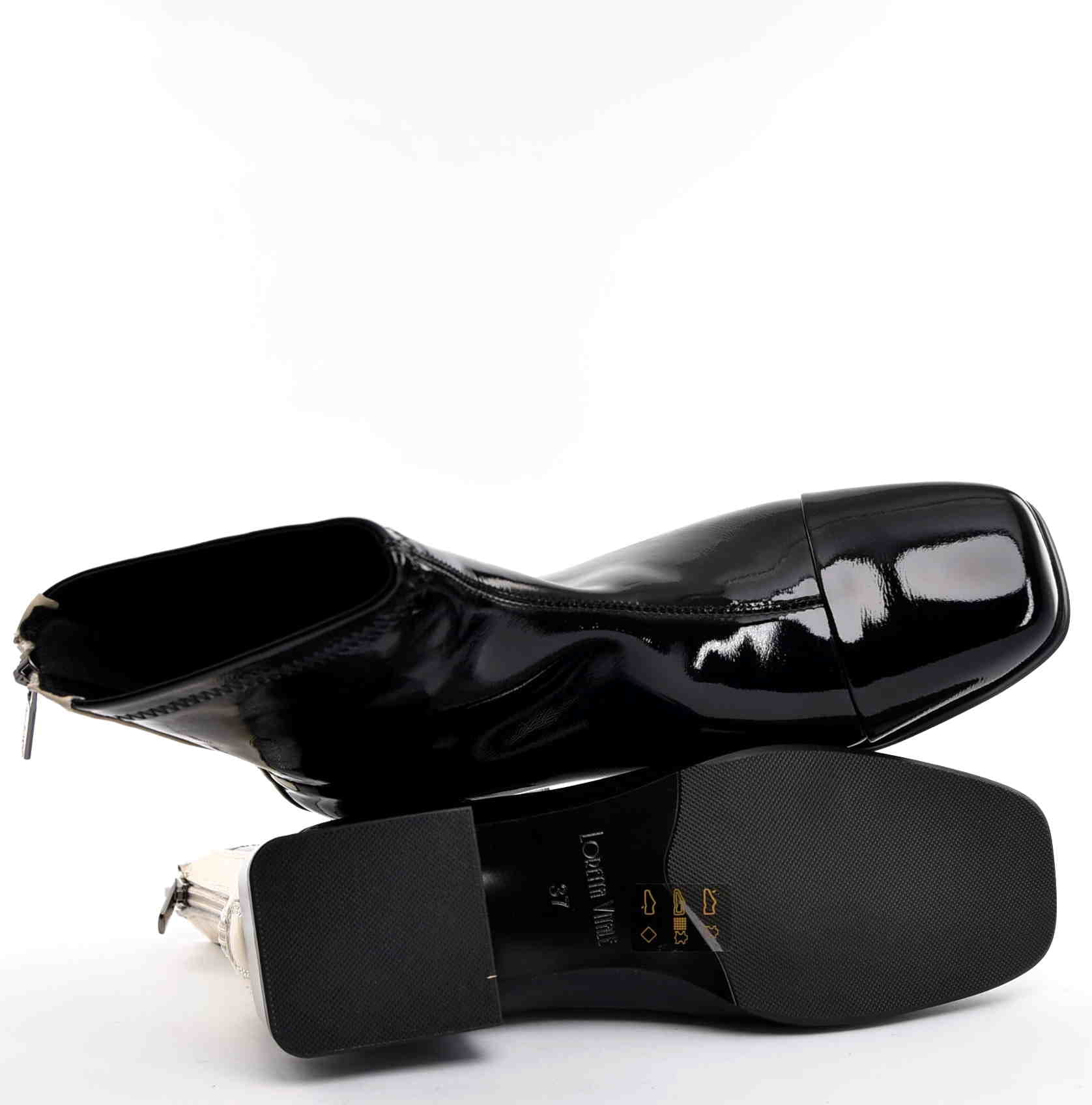 Botki z Naturalnej Skóry Lakierowanej Elegancja i Wygoda w Nowoczesnym Wydaniu LORETTA VITALE W5328A BLACK/Czarny - zdjęcie 5